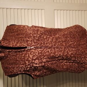 Coldwater Creek Vest Small Brown Zip Up